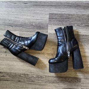 Black platform boots